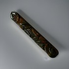 Vintage Carved Bakelite Catalin Green Yellow Bar Pin Brooch 3 5   