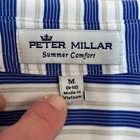 Peter Miller Summer Comfort Striped Youth M 9 10 Golf Polo Shirt Blue White Gray