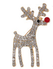 Elegant Vintage Reindeer Brooch Pin -crystal Rhinestone Christmas Holiday Gift