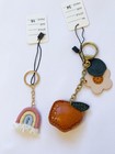 50 Set Of 2 Leather Women   s Key Holder Gold High Quality Bag Charm 5   