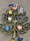 Syroco Mid Century Tree Of Life Set Of Two Plastic Wall Hangings Colorful 14x14   