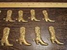 Lot Of 10 Cowboy Boots France Vintage 60s Brass Stampings Findings Jewelry 