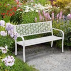 50  Outdoor Bench Metal With Floral Back garden Bench Front Porch Bench For Yard