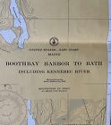 Vintage 1966 Boothbay Harbor To Bath Maine Nautical Chart Map - 46    X 35   
