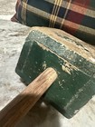 Antique Primitive Early Large  Wooden Grain Scoop Old Green Paint 