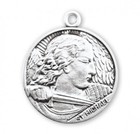 925 Sterling Silver Saint Michael Pendant Medal Necklace With Chain   Box