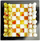 Brand New Hand Crafted Marble onyx Chess Board Set green   White B b   30cmx30cm