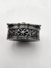 Liz Claiborne Gunmetal Black Rhinestone Jewelry Trinket Box Vintage