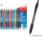 Retractable Ballpoint Pens  Bold  1 4mm   Assorted Colors  12 Count
