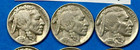 Estate Lot   Buffalo Nickels Lot Of 6 Different Full Date Coins 1927-1937  b27