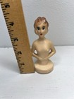 Vintage Hand-painted Chalkware Half Doll Figure     Art Deco Style Pin Cushion Top
