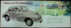 1955 Morris Minor Sales Brochure Dealership Poster 6 Fold Blu-3