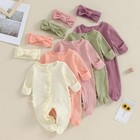 Newborn Baby Girl Fall Winter Outfits Clothes Knit Jumpsuit Ruffle Romper New   