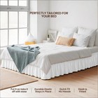 King Cal King Wrap Around Bed Skirt 15 Inch Drop White Easy Fit Elastic Dust 