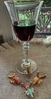 Handmade Lampwork Glass Wine Glass stemware Charms markers Set Of 4 dragonflies