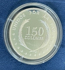 El Salvador Acuerdos De Paz  Silver  In Original Box 150 Colones Unc 
