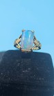 3ct Emerald Genuine Fire Opal Solitaire Engagement Ring 14k Yellow Gold Plated