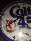 Colt 45 Beer Sign Vintage Clock Motion Battery Operated New