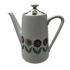 Nasco Ceramic Teapot Mcm Flower Japan 8    Tall W  Lid Floral Vintage Fascination