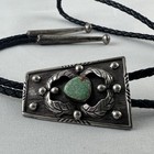 Vintage Bennett Pat Pend C-31 Sterling Silver 925 Turquoise Western Bolo Tie