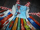 New Boutique Dr Seuss Cat In The Hat Girls Sleeveless Ruffle Twirl Dress