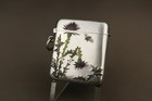 Rare German Art Nouveau 935 Silver Enamel Vesta Case Match Safe Thistle Bee
