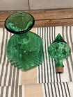 Empoli Italian Glass Decanter Stopper Vintage Green Hobnail