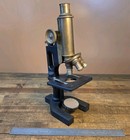 Antique Bausch   Lomb Brass Microscope Model Ff Triple Nosepiece Lenses   usa