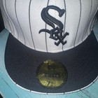 White Sox Vtg Pinstripe Baseball Cap Hat 59fifty 7 3 4 Newera Rare