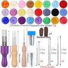 24 Color Wool Roving 3g Needle Felting Kit Tools For Handmade Wool Felting Gifts
