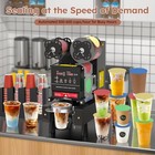 Automatic Cup Sealing Machine 600 Cups h For 88-95mm Bubble Tea Coffee Juice