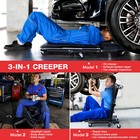 41  3 In 1 Foldable Mechanics Z Creeper Seat Rolling Chair Garage Work Stool New