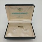 Anson Award Mother Of Pearl Caduceus Cufflinks Medicine Vtg Gold Tone Boxed