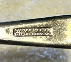 Vtg Sheffield England Silver Plated Clam Shell Butter Dish Glass Insert Knife