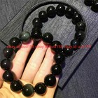 6 8 10 Mm Natural Black Obsidian Gemstone Round Beads Stretch Bracelet 7 5  