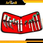 German Laryngoscope Set 12pcs Intubation Blades   2 Handle Fiber-optic Kit