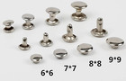 100 Sets Stainless Steel Leather Rivets Double Cap Rivets Tubular Metal Studs Fo