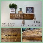 Barn Wood Hand Hewn Beams - Rustic Wooden Faux Beam Mantle - Floating Shelf