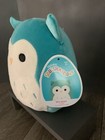 Squishmallow 8  Winston Owl Soft Sensory Teal Plush New With Tags Kellytoy Blue