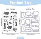 Sentiments Clear Stamps And Metal Cutting Dies Set For Card