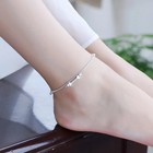 Women s 925 Sterling Silver Love Heart Bead Link Chain Foot Ankle Bracelet  ab37
