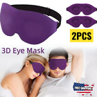 2x 3d Travel Silk Eye Mask Sleeping Soft Padded Shade Cover Rest Relax Blindfold