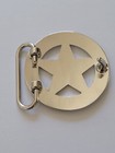 Texas Ranger Badge Belt Buckle - Silver Finish Western 1 75  Belt Buckle