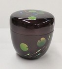 Japanese Tea Caddy Container Medaka Maki-e Tamenuri Medium-sized Natsume With On