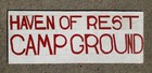 Vintage Primitive Folk Art Sign Haven Of Rest Campground Camp Fishing Hunting