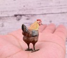 Beautiful Antique Austrian Vienna Cold Painted Bronze Figure Of Miniature Hen