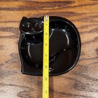 Vintage Black Ceramic Cat Trinket Jewelry Candy Dish 5 5  Plate Japan Halloween