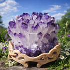 350g Rare Phantom Amethyst Geode Cluster Healing Crystal Home Display Specimen