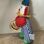 Vintage Eden Clown Stuffed Animal Plush Toy Red Green Blue Striped  read 