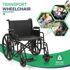 Foldable Manual Extra-wide Seat Wheelchair W  Adjustable Foot Rest